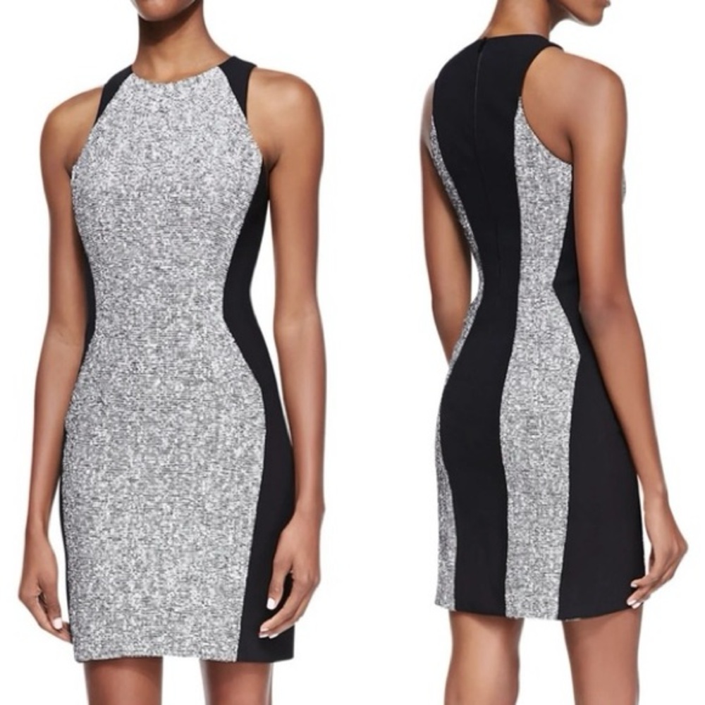 Rag & Bone Clemence Black & White Paneled Tweed Dress Size 2